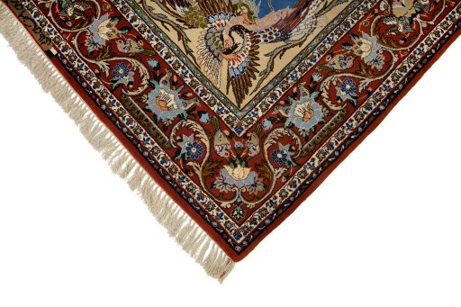 Central medallion detail of 1990s Isfahan rug from Iran / Persia