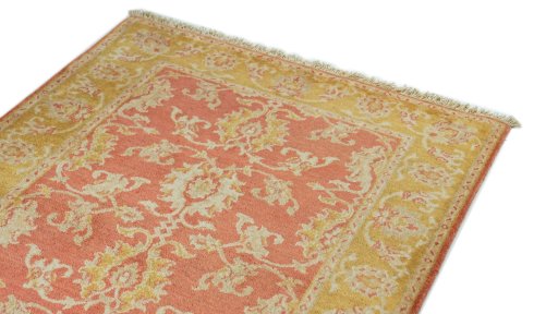 Surface texture of New Isfahan rug with natural Wool and intricate pattern