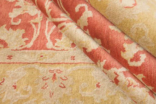 Full view of New Isfahan rug from Iran / Persia, 215 × 150 cm in Red tones