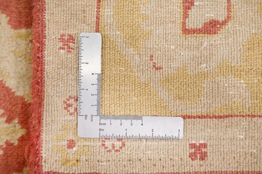 Close-up detail of New Isfahan rug from Iran / Persia showing Wool weave