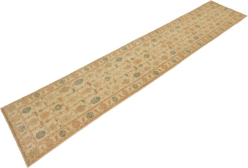 Corner detail of New Isfahan rug showing border pattern and Wool pile