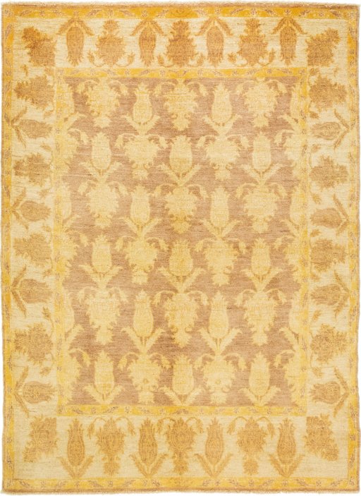 Full view of New Isfahan rug from Iran / Persia, 241 × 170 cm in Brown tones