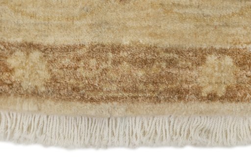 Close-up detail of New Isfahan rug from Iran / Persia showing Wool weave