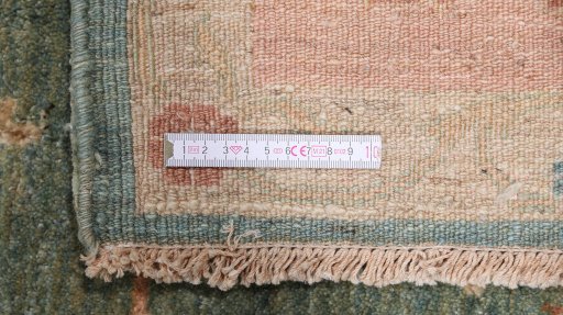 Full view of New Isfahan rug from Iran / Persia, 290 × 249 cm in Green tones
