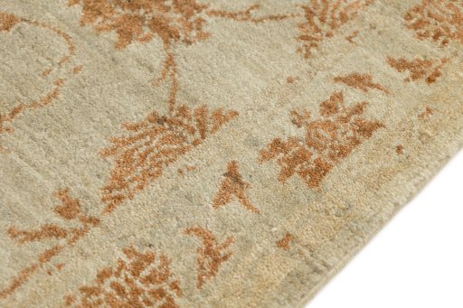 Close-up detail of New Isfahan rug from Iran / Persia showing Wool weave