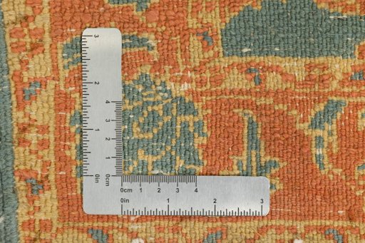 Full view of New Isfahan rug from Iran / Persia, 409 × 81 cm in Blue tones