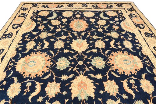 Surface texture of 1990s Isfahan rug with natural Wool and intricate pattern