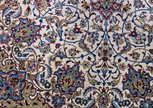 Central medallion detail of New Isfahan rug from Iran / Persia
