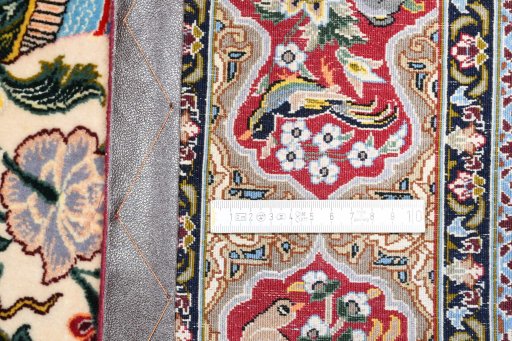 Full view of New Isfahan rug from Iran / Persia, 161 × 110 cm in Beige tones