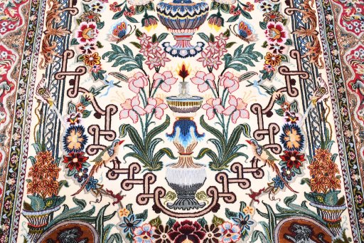 Central medallion detail of New Isfahan rug from Iran / Persia
