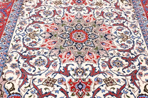 Surface texture of New Isfahan rug with natural Cork and intricate pattern