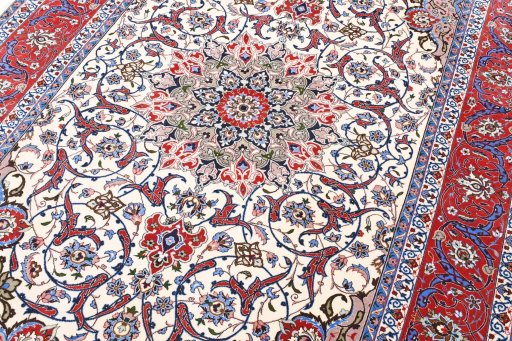 Central medallion detail of New Isfahan rug from Iran / Persia