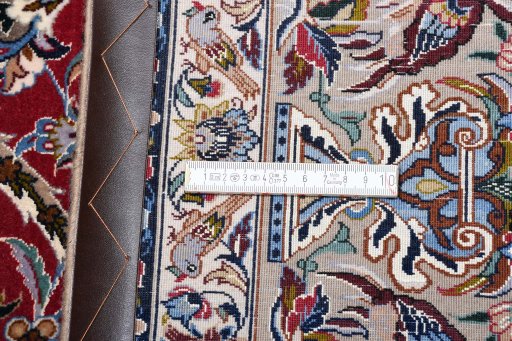 Surface texture of New Isfahan rug with natural Cork and intricate pattern