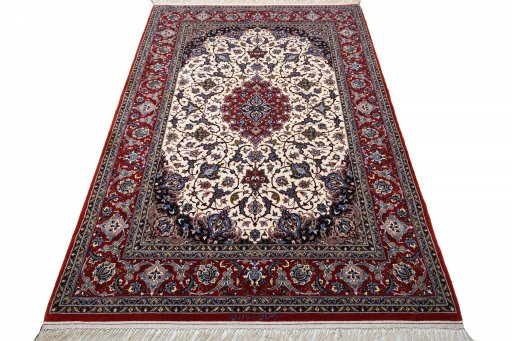 Surface texture of New Isfahan rug with natural Cork and intricate pattern