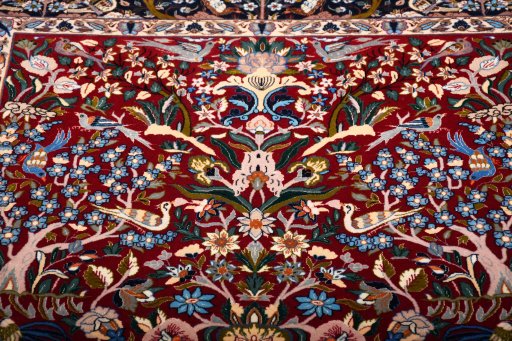 Full view of New Isfahan rug from Iran / Persia, 170 × 118 cm in Red tones