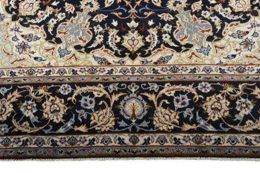 Full view of 2000s Isfahan rug from Iran / Persia, 392 × 300 cm in Blue tones