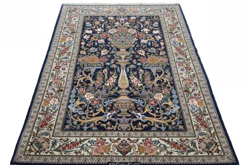 Surface texture of New Isfahan rug with natural Cork and intricate pattern