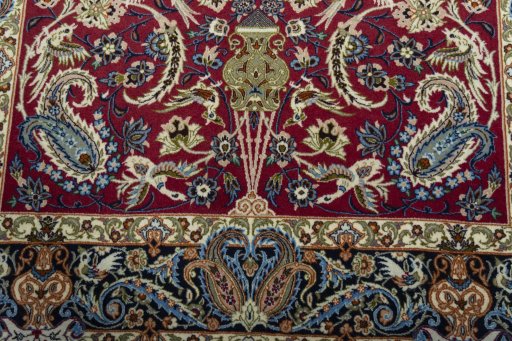 Central medallion detail of 2000s Isfahan rug from Iran / Persia