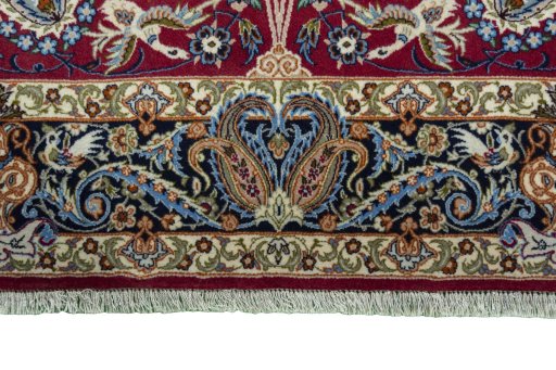 Full view of 2000s Isfahan rug from Iran / Persia, 162 × 116 cm in Red tones