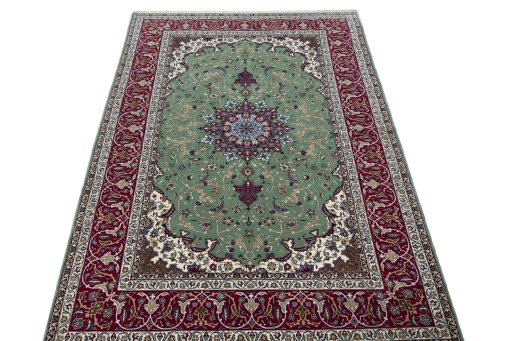 Surface texture of New Isfahan rug with natural Cork and intricate pattern
