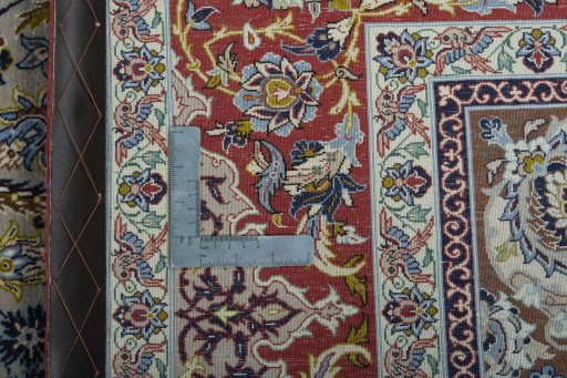 Central medallion detail of 2000s Isfahan rug from Iran / Persia