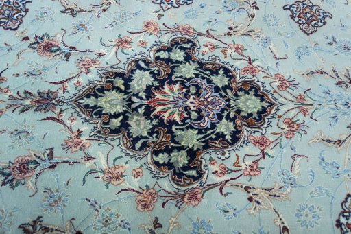 Central medallion detail of New Isfahan rug from Iran / Persia