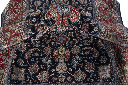 Surface texture of New Isfahan rug with natural Cork and intricate pattern