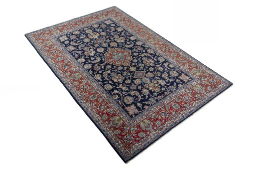 Close-up detail of New Isfahan rug from Iran / Persia showing Cork weave