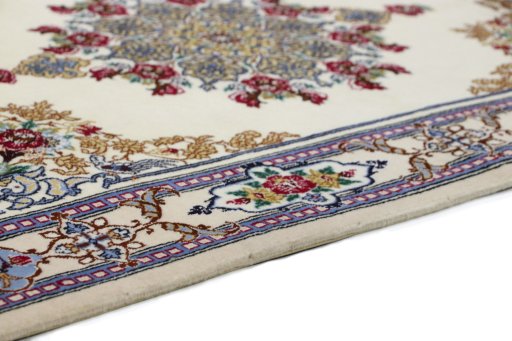 Central medallion detail of New Isfahan rug from Iran / Persia