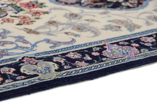 Central medallion detail of New Isfahan rug from Iran / Persia