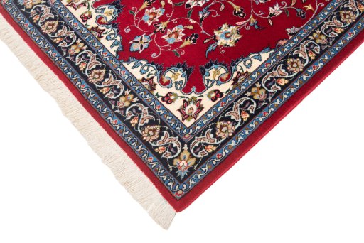 Central medallion detail of New Isfahan rug from Iran / Persia
