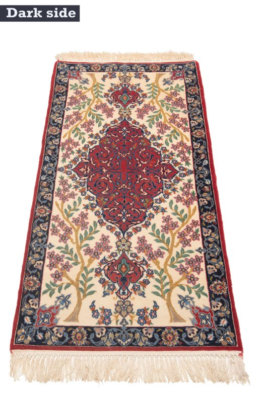 Surface texture of New Isfahan rug with natural Wool and intricate pattern