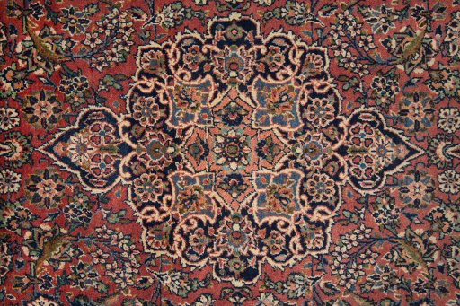 Central medallion detail of New Kashan rug from Iran / Persia