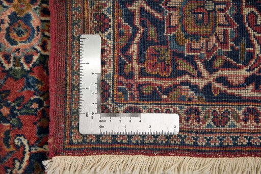 Full view of New Kashan rug from Iran / Persia, 212 × 136 cm in Red tones