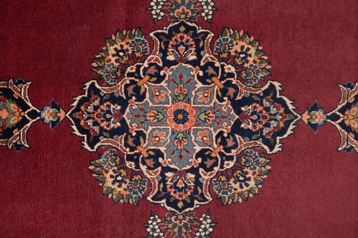 Central medallion detail of 1940s Kashan rug from Iran / Persia