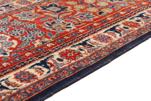 Central medallion detail of 1930s Kashan rug from Iran / Persia