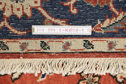 Full view of 1980s Kashan rug from Iran / Persia, 279 × 201 cm in Red tones