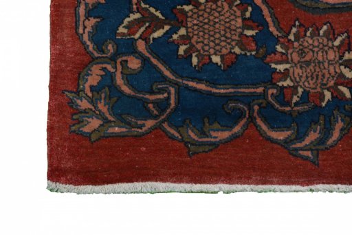 Central medallion detail of 1950s Kashan rug from Iran / Persia