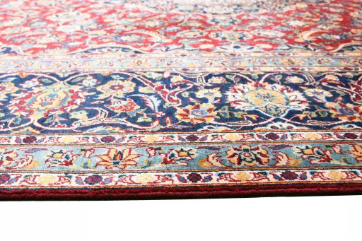 Surface texture of 2000s Kashan rug with natural Wool and intricate pattern