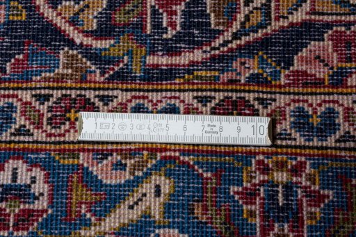 Full view of 2000s Kashan rug from Iran / Persia, 400 × 298 cm in Red tones