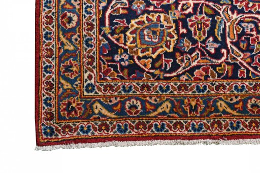 Central medallion detail of 2000s Kashan rug from Iran / Persia