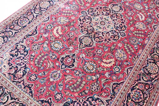 Central medallion detail of 1930s Kashan rug from Iran / Persia