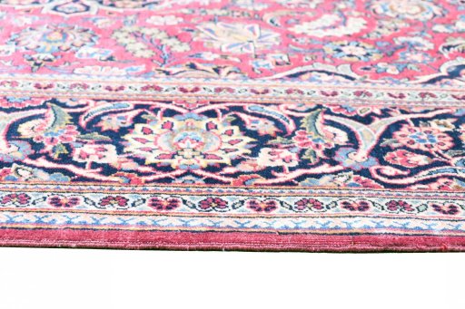 Full view of 1930s Kashan rug from Iran / Persia, 224 × 133 cm in Red tones