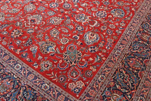 Central medallion detail of 1930s Kashan rug from Iran / Persia