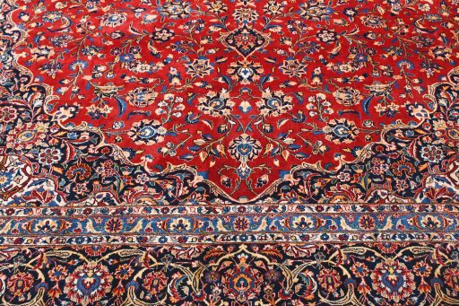 Central medallion detail of 2000s Kashan rug from Iran / Persia