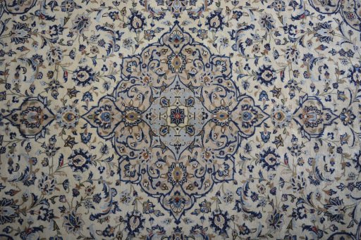 Central medallion detail of 2000s Kashan rug from Iran / Persia