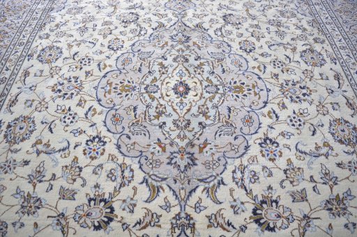 Central medallion detail of 2000s Kashan rug from Iran / Persia
