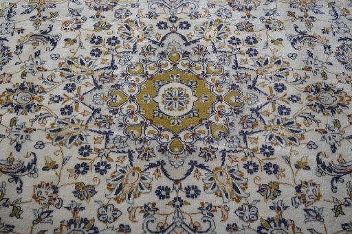 Central medallion detail of 2000s Kashan rug from Iran / Persia