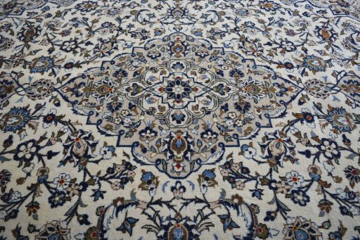 Central medallion detail of 2000s Kashan rug from Iran / Persia