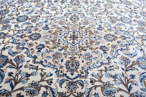 Central medallion detail of 2000s Kashan rug from Iran / Persia